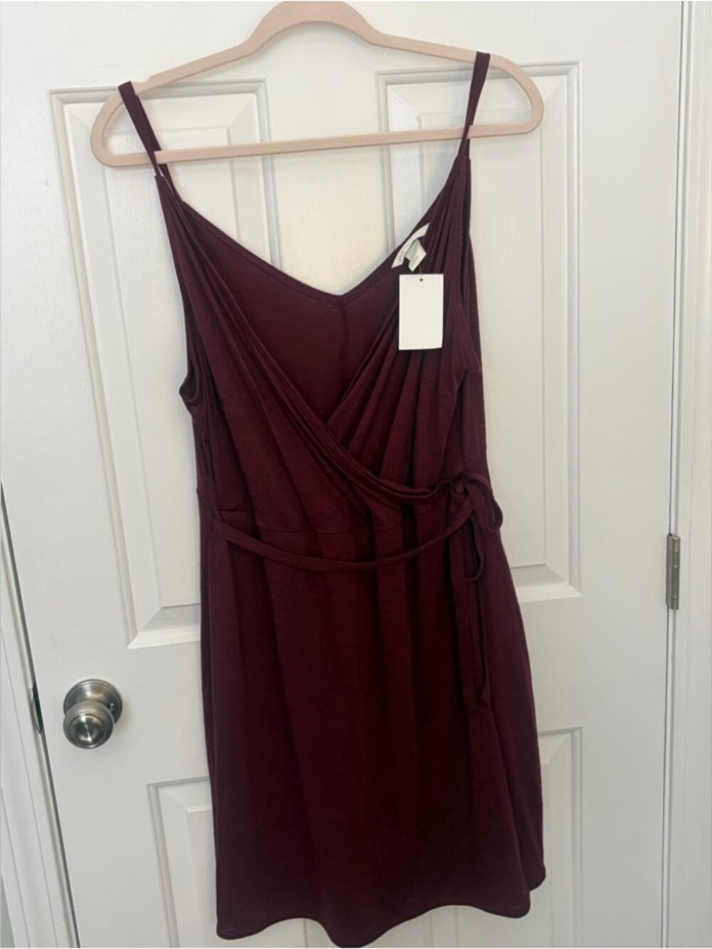 Burgundy Sleeveless Wrap Dress